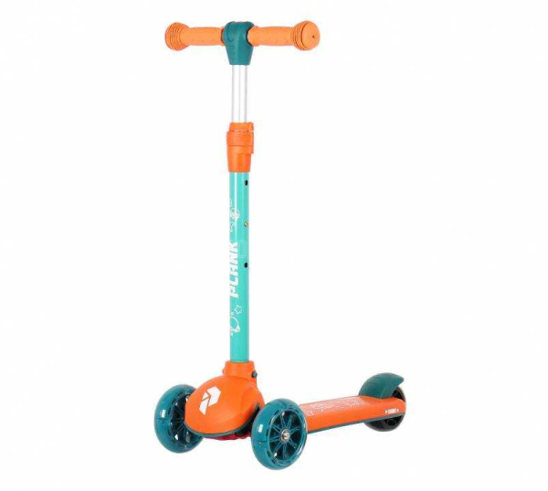 Самокат - кикборд Plank (Планк) Cosmic (Оранжево - Зеленый)